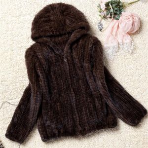 Real Fur Coat Women Winter Natural Fur Jacket Hooded Genuine Knitted Mink Fur Coat Outerwear Large Size L to 6XL Available 2011039641253