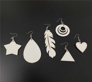 Craft Wooden Earring Personalized Custom Gift Sublimation Blank Ear Drop with hook for DIY Heat Transfer Printing Novelty Adorable6193183