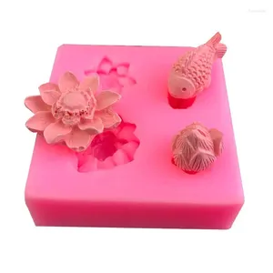 Formy do pieczenia Lotus karpi żelowy żel Manualna czekoladowa manualna gips klej zrzucanie dekoracyjnej dekoracji kwiatów