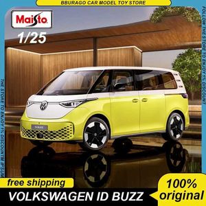 Action Toy Figures New Product Inventory 1 25 Maisto ID Buzz Bus Alloy Luxury Car Bus Die Casting Model Version Travel Taxi Toy Gifts T240524