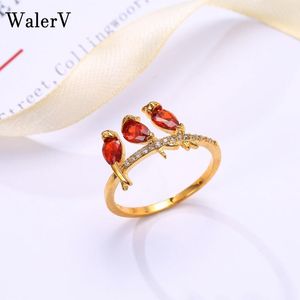 Cluster Ringe Walerv Fashion Jewelry Schöne drei Vogelform für Frauen Mädchen Ring Sterling Partys Finger Geschenk