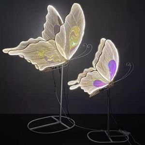 Iron art electric intelligent dynamic luminous butterfly wedding hall props air wings mall performance party decora pendant wedding