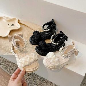 Sandals Summer Childrens Girl Elegant Pearl Fashion New Multi functional Sweet Party Flat Size 23-36 d240527
