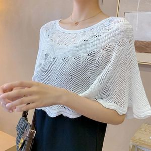 Schals Damen Lose Häkelstöcke hohler Spitze aus Baumwolle Achselzucken Poncho Schal Wrap Crewneck Sommerstrand Deckaufnahme Schultern warm warm warm