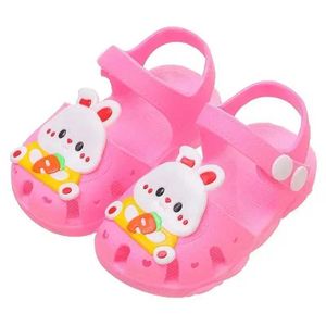 WT7U Sandals Cartoon Rabbit Summer Baby Shoes Family Anti Slip Soft Sole Beach Childrens D240527