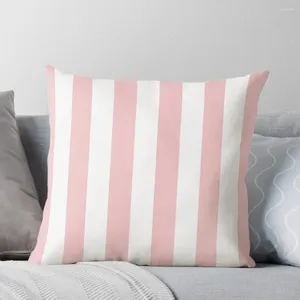 Travesseiro rosa rosa pálido e listra branca tampa bordada tampas decorativas para sofá