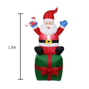1 8M Inflatable Doll Night Light Merry Christmas Outdoor Santa Claus New Year Decoration Garden Soldier Toys Arrangement Props 201023 242W