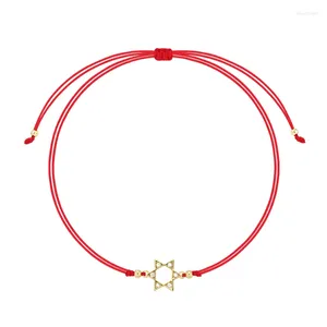 Charm Armbänder kubische Zirkonia Kristall Gold plated Messing Jüdischer Star von Davids Bracelet Women Cz Stones Red String Kaballah Schmuck Schmuck