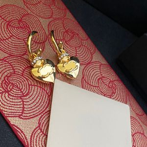 Luxury 18k Gold-plated Earrings Designed Brand Designer With Heart-shaped Matching Small Diamond Inlay High-quality Earrings Elegant Luxurious Womens Earring Box