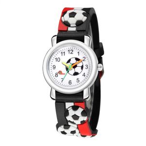 Zegarki dla dzieci Modne dzieci studenci oglądania prostego kreskówek piłkarski sport sporty zegarek dla dzieci Prezenty dla dziewcząt Y240527