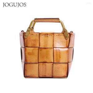 Totes Jogujos Luxury Design Women's Cow Leather Woven Bag 2024 Small Crossbody Bags Fashion Composite Handbag Beach Tote Bolsas