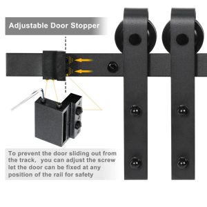 6,6 pés/8ft/10feet Slidir hardware de porta de celeiro moderno armário de pendurar trilho de trilho de trilho preto kit de barn kit de porta de correio