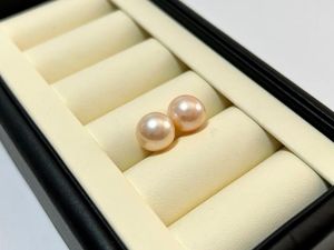 Loose Diamonds Undrilled Natural Pearl For Women 10-11mm Real Round White Pink Wedding Party Stud Earrings Jewelry Accessories