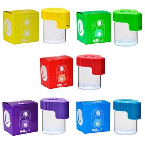 LED Light Glow Jar Storage Container bag Magnifying Glass Cans Stash herb Smoking Box Bottles Accessories For Dry Coffee Tobacco Herbs Storage Case New