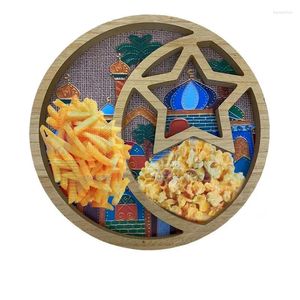 Dekorative Figuren Star und Mondschale Dekoration Holz künstlerisches Essen Serving Tabelle Handwerk Form Zuhause