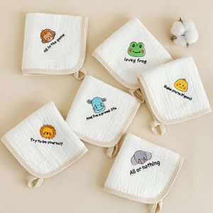 Baby 4-Layer Soft Burp Breathable Toddler Wash Cloth Square Face Towel Drooling Bib Kindergarten Cartoon Facecloth