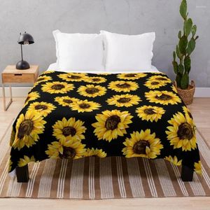 Blankets Sun Flowers Floral Pattern - Yellow Flower Throw Blanket Moving Halloween Thin