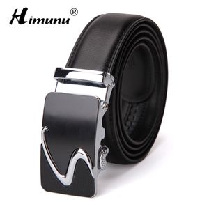 HIMUNU moda Enuine Leather Man Belt Belts de alta qualidade Homem automático Buckle Business Jeans Mens Belt 283i