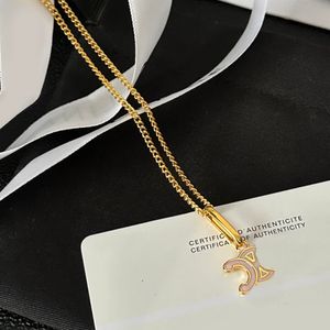 Diamond Letter Pendants Designer Necklaces 18K Gold Plated Copper Necklace Chains Vogue Women Girls Valentines Engagement Brand Jewelry Gifts