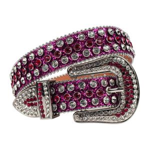 Belts Bling Western Rhinestones Cowgirl Diamond Strap Fashion Women Studded Ceinture Femme Luxury Purple Belt Cinto De Strass 336y