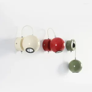 Wall Lamps Style Red Green Beige Light Bedroom Parlor Sconce Magnet Design Movable With Switch Drop