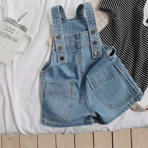 Overalls Rompers Womens Denim Full Body Casual Double Breaceed Solid Color Lace Jeans mit Shorts für 2-7Y WX5.26 geeignet