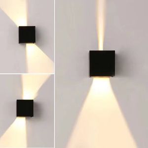 Modern Waterproof Cube Justerbar 12W COB Outdoor LED Wall Lamp IP65 Aluminium Wall Lights Garden Porch Sconce Decoration Light 2464