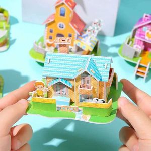 Puzzles 3D Classificação Toys de empilhamento de ninho 3D Puzzle Diy Handmade House Modelo Jardim de Ingarten Building Game Party WX5.26