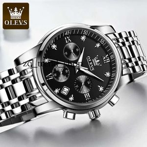 Olevs Men Watches Brand Designer Waterproof Calendar Watches Diver Quartz Movement Fashion Multifunction Wrist Watches For Luxury Replica Watches 586