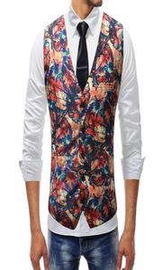 M5XL Men kläder 2018 NYHET CHALECOS PARA HOMBRE MÄNDELSPRYCKLIGT FLOWER VEST CASUAL SUIT Väst Four Seasons Colete Masculino3578741