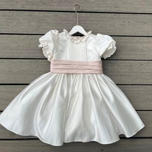 Kids Evening Dress Spanish Lolita Princess Dresses With Bow Birthday Baptism Party Gown Children Girl Clothes 240527