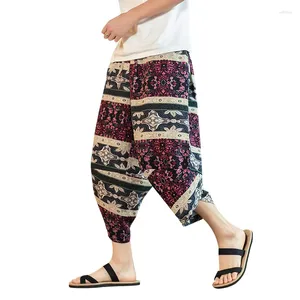 Calça masculina de verão linho algodão folggy jogger homem de streetwear cross cruzamento casual calças harajuku vintage estilo harajuku