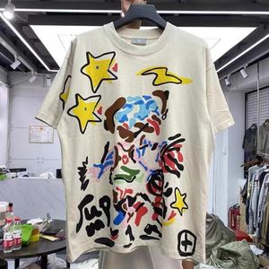 メンズプラスティーフローラルプリントルーズラウンドネック半袖Tシャツ1778