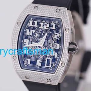 Richamills Luxury Watches Mechanical Chronograph Mills RM6701 MENS Watch 18K White Gold With Diamond Date Display Automatisk mekanisk schweizisk lyx Ti Str9