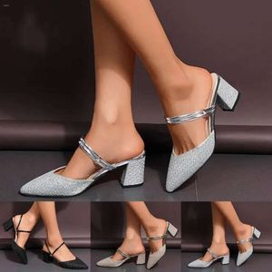 Fashion s Color Solid Sandals Summer Ladies Sequin Pointed Thick High Heeled Casual Womens Size Wedge Sandal Women 296 Fahion L 107 adie Caual