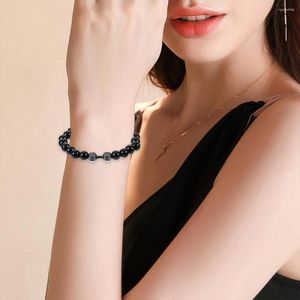 Charm Armbänder Hantelarmband Perlen für Männer kühlen gewichtete Herren schwarzer Perlen Zinklegierung Mann Fitness Fitnessstudio