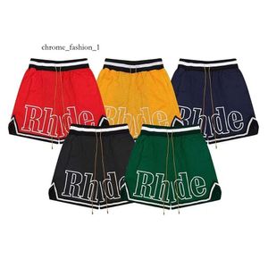 Rhude Short Designer Shorts Mens 메시 짧은 여름 패션 해변 탄성 밴드 바지 남자 고품질 거리 착용 빨간색 블루 블랙 퍼플 바지 290