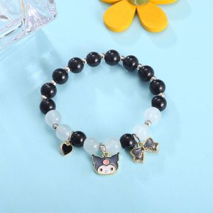 Version Cartoon Koreanisch kleine frische Jade -Hund Melodie Kristallperle für weibliche minimalistische Paare Student Best Freund Armband