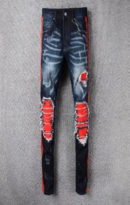 Hiphop popular Famous Vintage Distrressed Applique Ripped Motorcycle Biker zipper men039s Jeans men039s cargo pants Vaqueros5305860