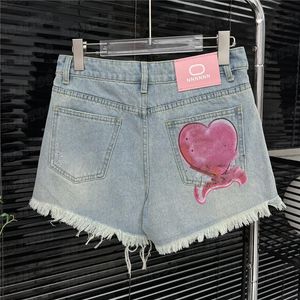 Splicing Print Short Pants Jeans For Women Designer Ripped Trousers Summer Denim Pant Street Style Mini Shorts