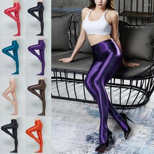 Kadın Tozlukları Amoressy Kadın Seksi İpek Satin Opak Pantyhose Taytlar Pürüzsüz Yoga Çorapları İnce Yüksek Beled Fitness Plus Boyutu