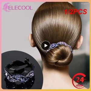 Hair Clips 1/2PCS Bun Maker Holder Hairpin Rhinestone Deft Claw Clamps Hairband Strong Must-have Tool Accessories For