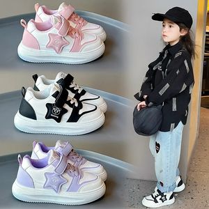 Girls Four Seasons Casual Shoes Childrens Sports Board Shoes Korean Full Matching Fashion Running Shoes Non Slip Soft 240527