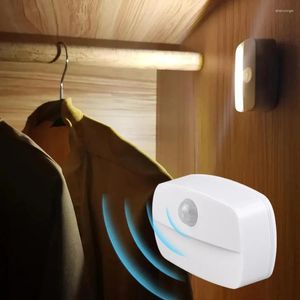 Night Lights Mini LED Light Wireless Motion Sensor Lamp Battery Powered Bedroom Bedside For Closet Stairs