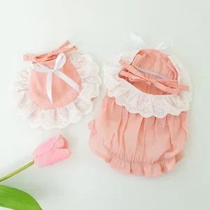 Dog Apparel Pet Summer Lace Skirt Macaron Color System Bib Dress Teddy Than Bear Pullover Puppy Solid Clothes Breathable