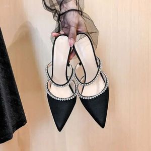 Thin S Sandals Gold Skel Women Cm High Heels Black Pointed Outstone Summer Shoes Shoes heash 905 Сандаль Анд Уммер 24D HOE HOE