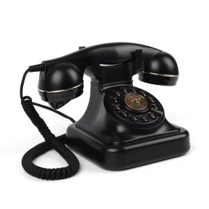 Senaste design svart färg gammal stil roterande inspelning telefon för bröllop antik design ljud gästbok telefon