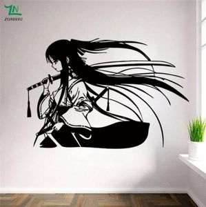 Samurai gueixa japonesa katana espadas anime anime decorativo adesivo de parede de vinil casa sala de estar crianças meninos meninas decoração de quarto mural4396107