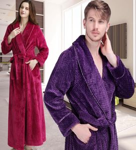 Мужчины зима очень длинная густая теплая сеть фланелевая халат мужская кимоно -хала для женской одежды Сексуальные халаты мужская термоправная платья3070472