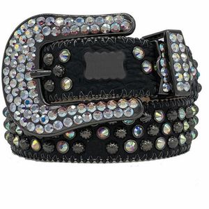 Modebälten för kvinnodesigner Mens BB Simon Rhinestone Belt med bling strass som gåva 2166